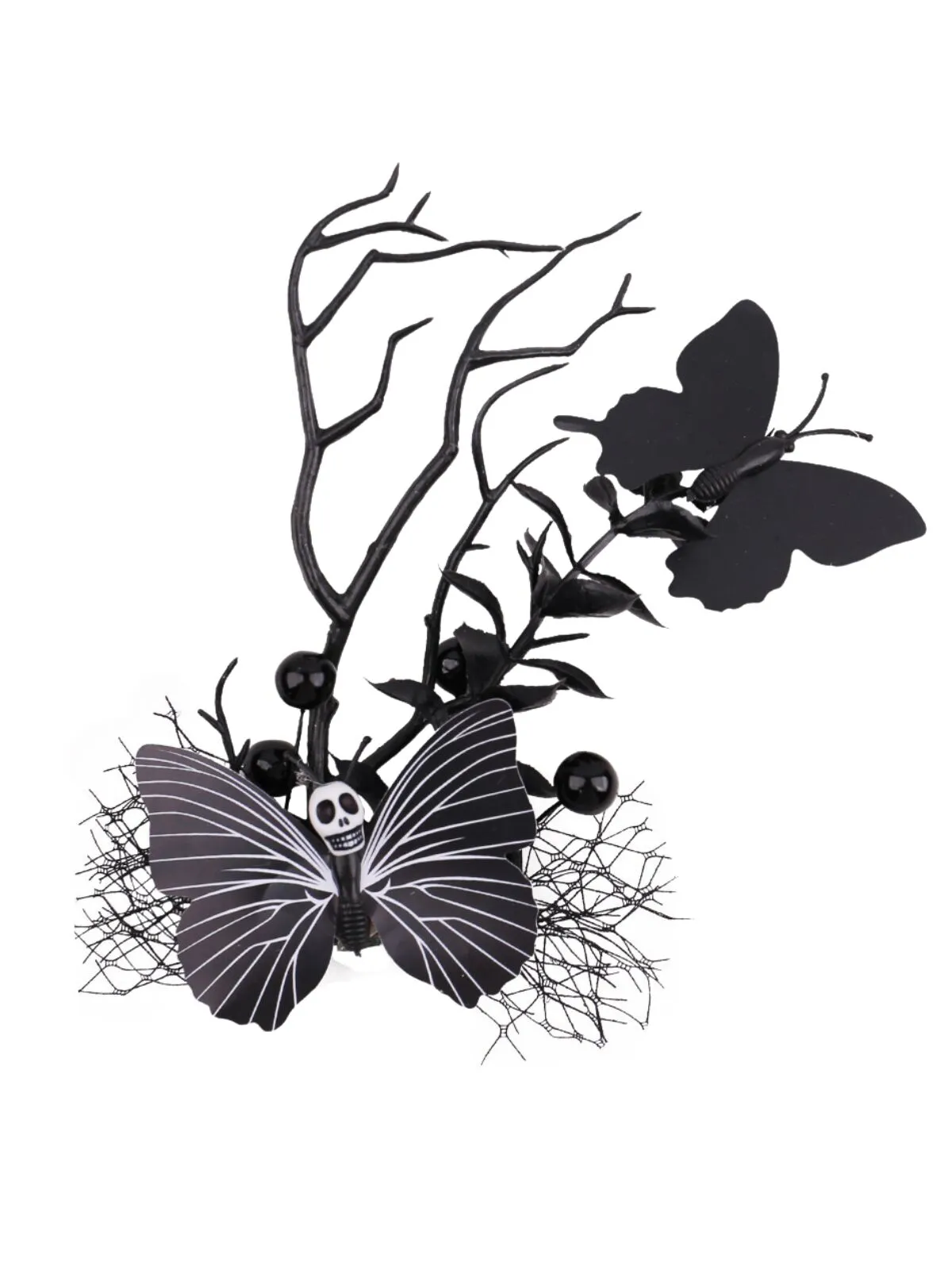Halloween 1pc Butterfly Dry Branch Side Decoration Mesh Claw Party Costume Hair Clip , 2 of 3