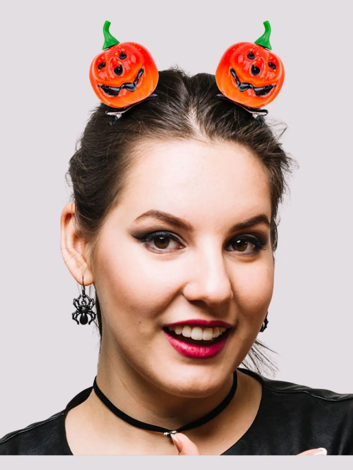 1pcs Cute Halloween Headdress tyling Devil Hairpin Bezel Headwear Pumpkin Hair Tools, 2 of 2