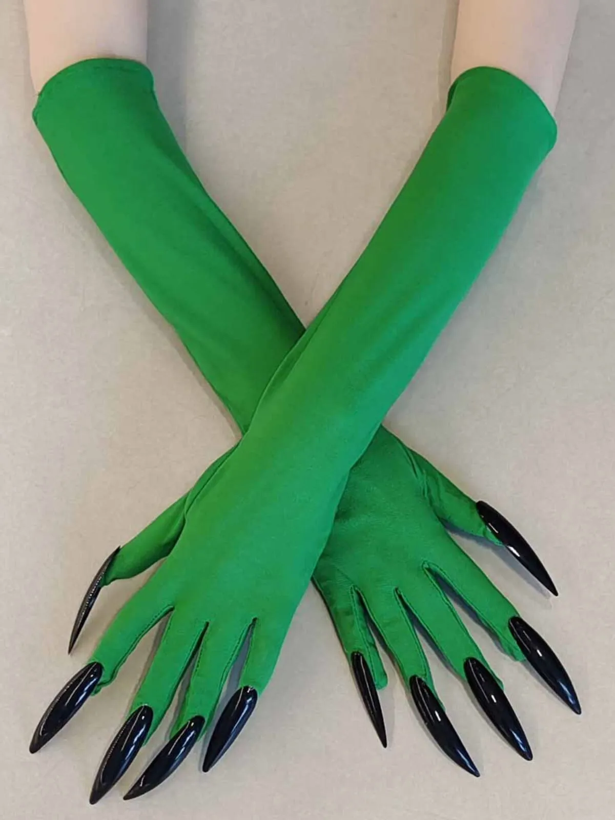 1pc Faux Nail Design Halloween Spooky Cosplay Costume Accessory for Parties and Events Claw  Long Gloves, 3 of 4