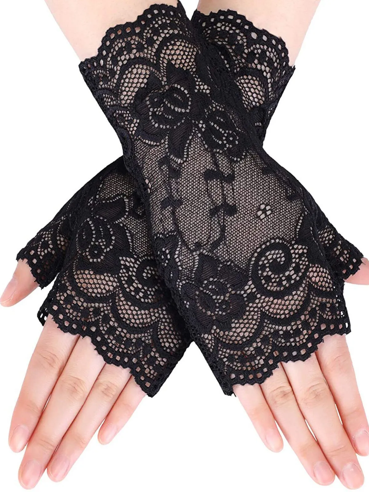 Halloween 1 Pair Lace Lace Fingerless Gloves, 1 of 5