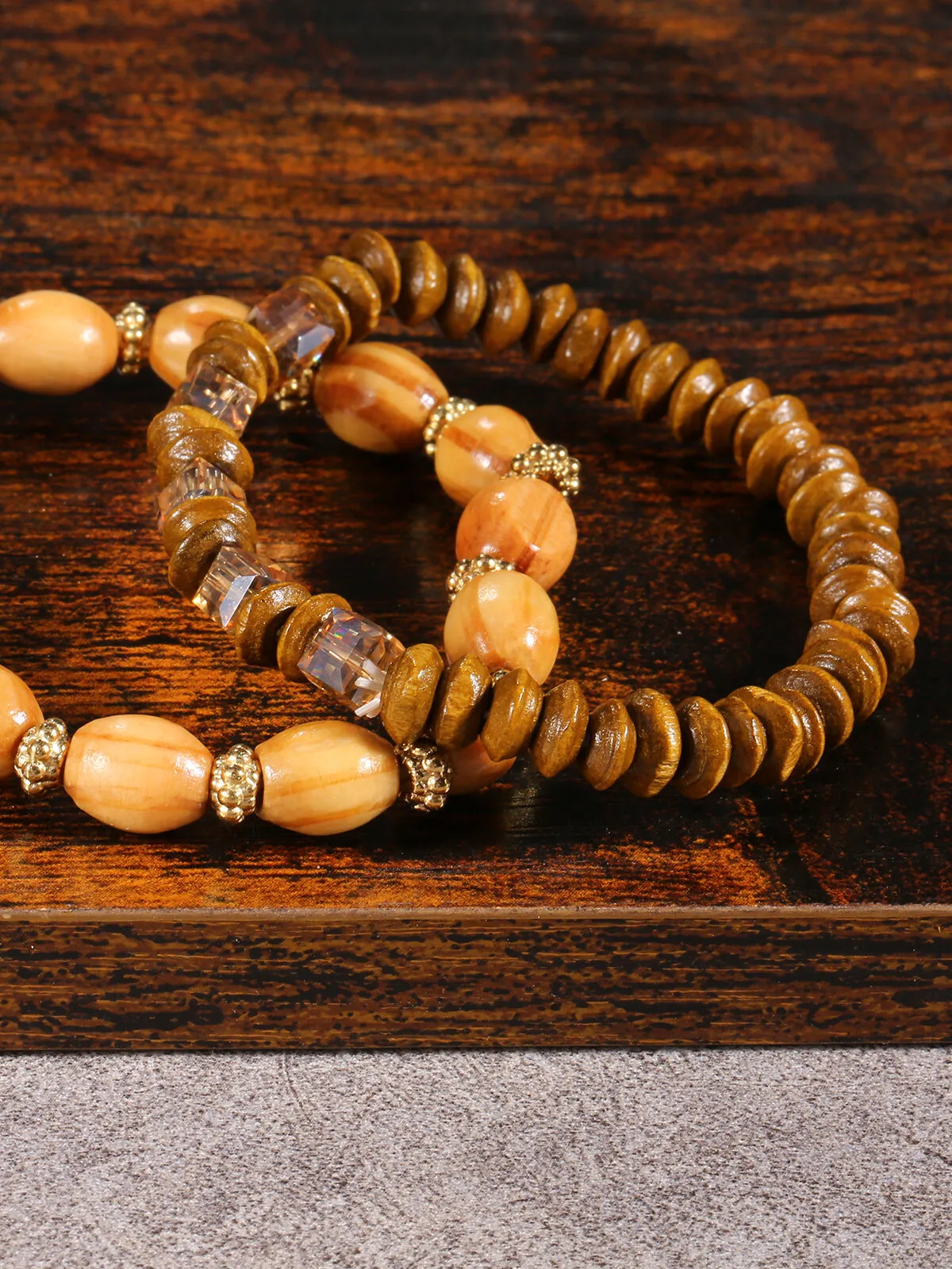 Bohemian Style 4pcs Solid Beading Alloy Bracelets, 3 of 5