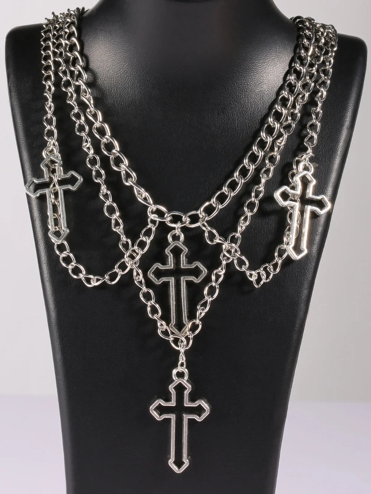 Steampunk Style 1pc Solid Metal Button Alloy Necklace, 3 of 5