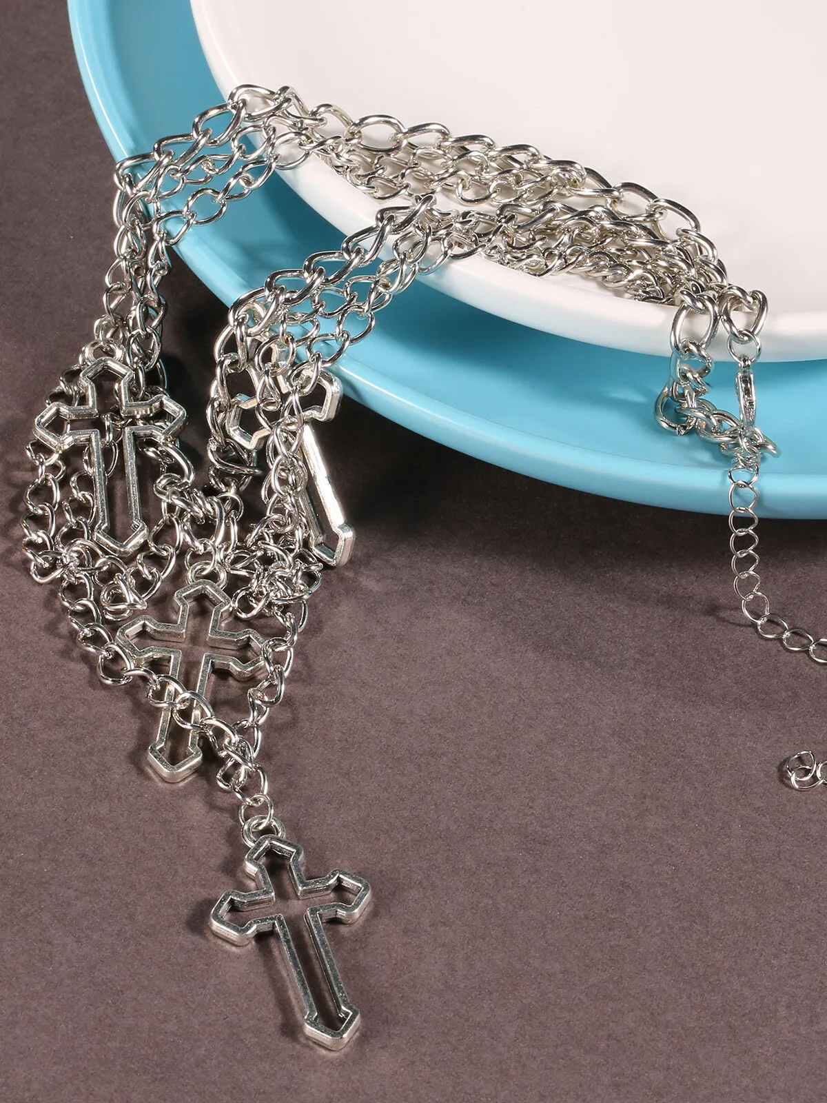 Steampunk Style 1pc Solid Metal Button Alloy Necklace, 4 of 5