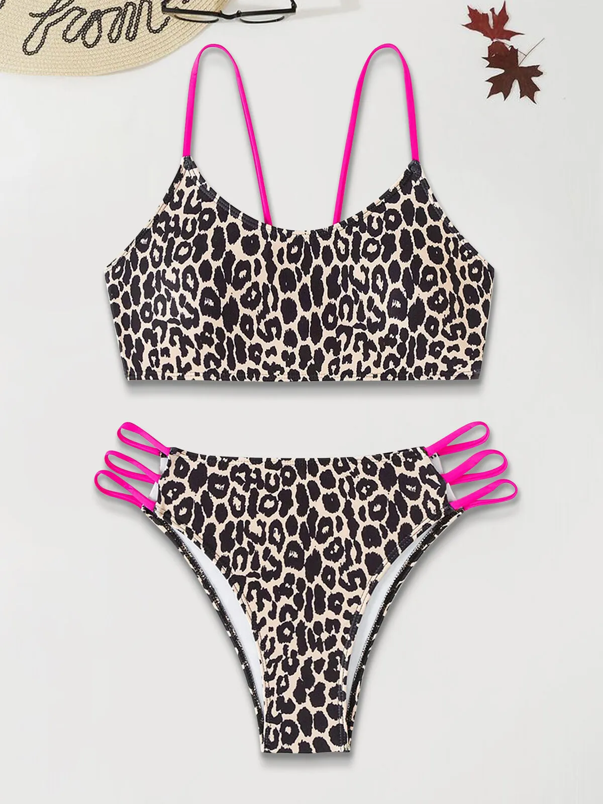 Leopard Backless Medium Rise Bikini, 3 of 4