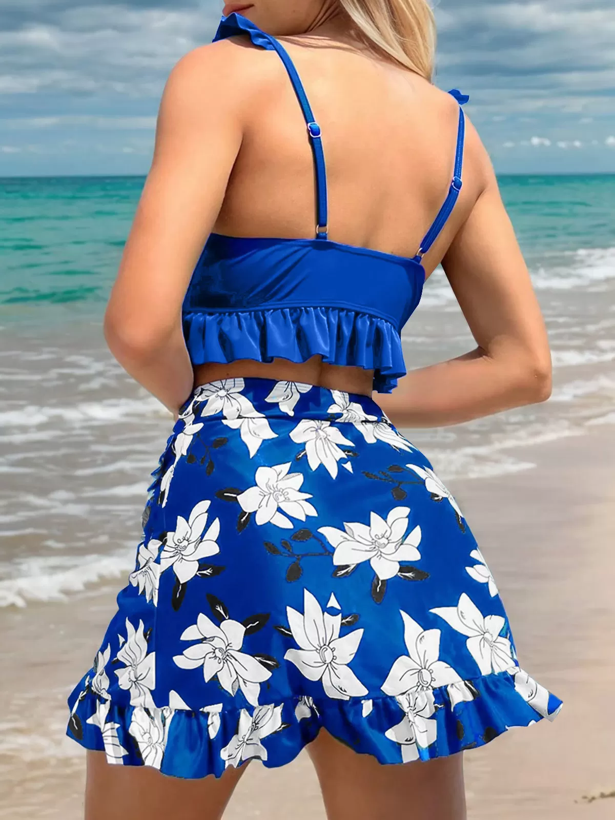 Floral Ruffles High Rise Bikini Sets, 2 of 4