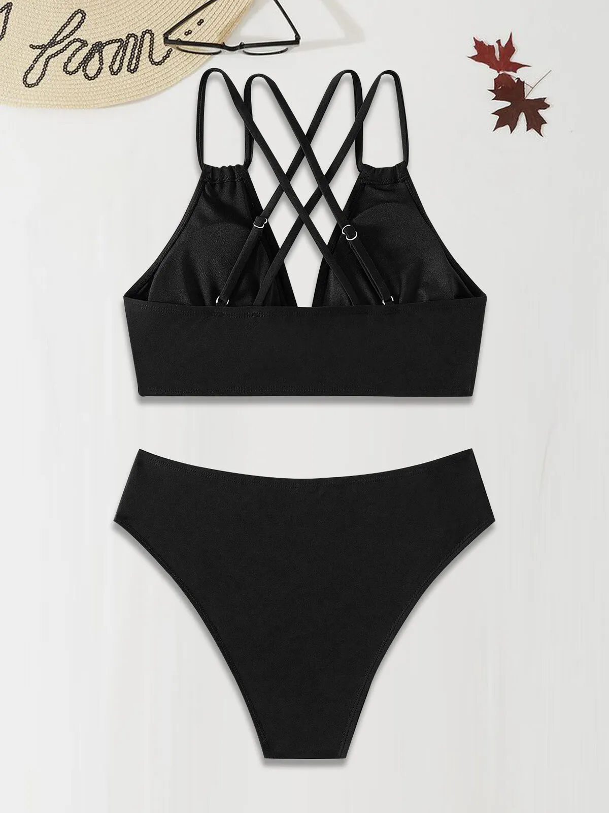 Solid Criss Cross High Rise Bikini, 5 of 5