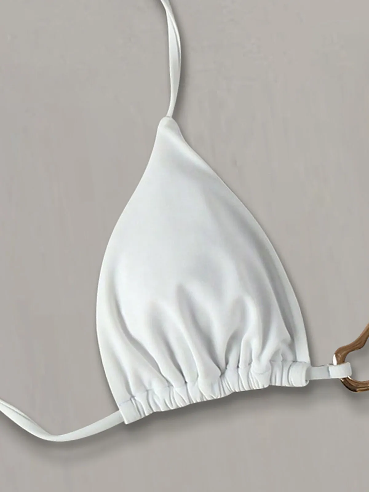 Solid 3D Medium Rise Spaghetti Strap Bikini, 3 of 5