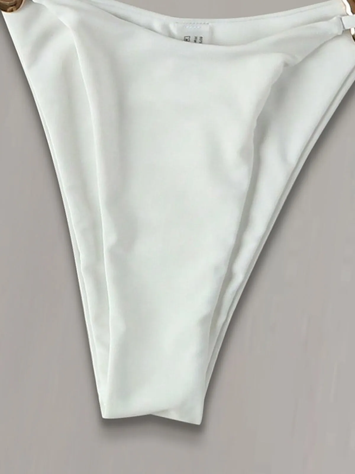 Solid 3D Medium Rise Spaghetti Strap Bikini, 5 of 5