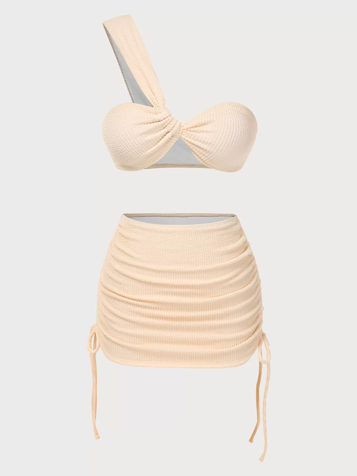 Solid Cut Out High Rise Bikini Sets, 3 of 10
