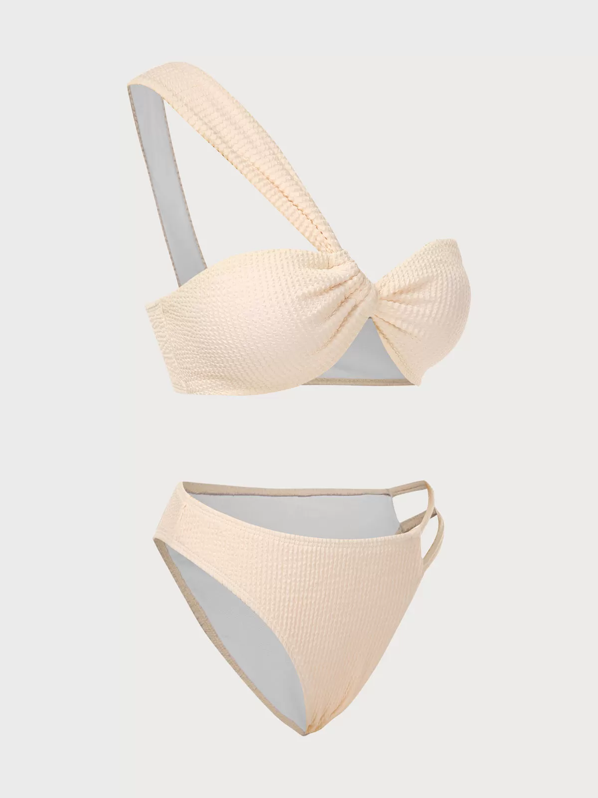 Solid Cut Out High Rise Bikini Sets, 7 of 10