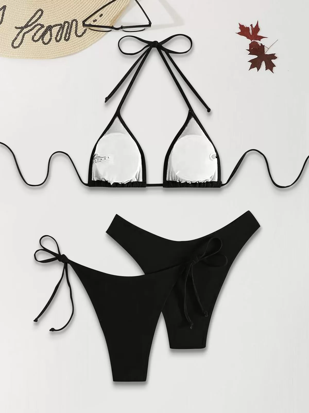 Solid Knot Low Rise Bikini Sets, 2 of 4