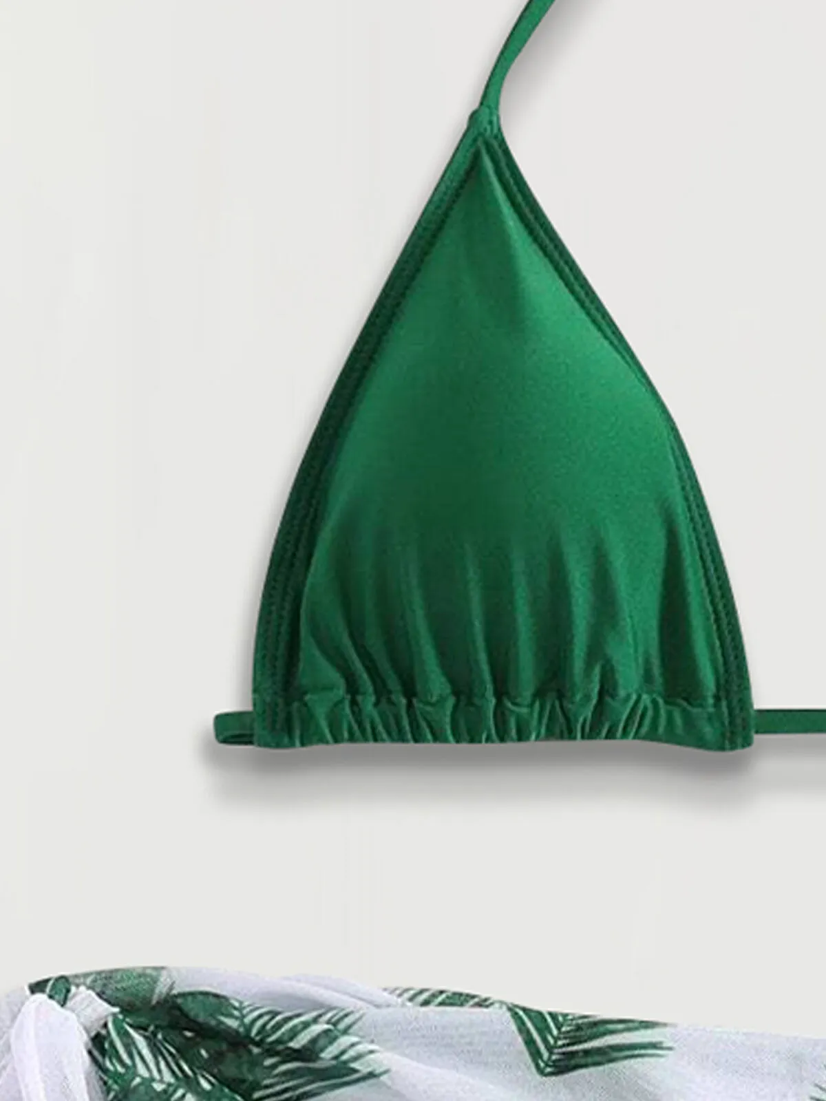 Leaff Print Backless Low Rise Bikini Sets, 3 of 5