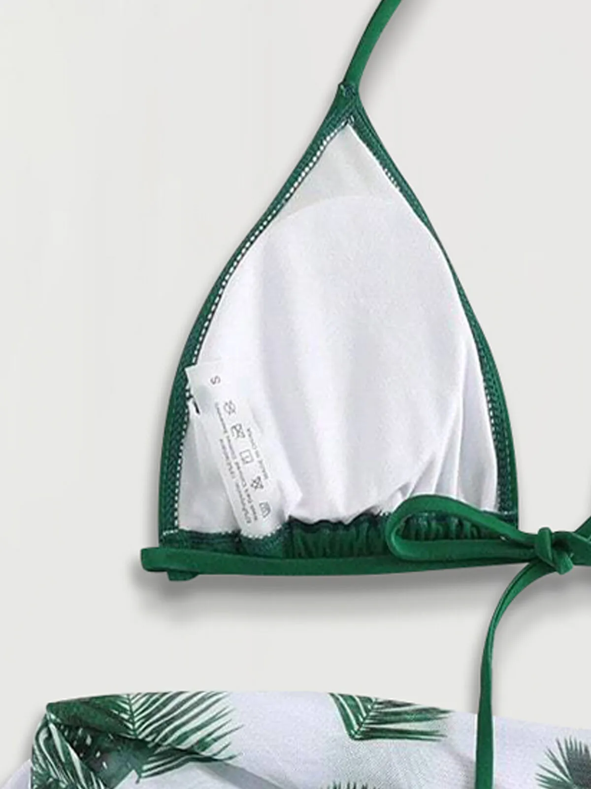 Leaff Print Backless Low Rise Bikini Sets, 4 of 5