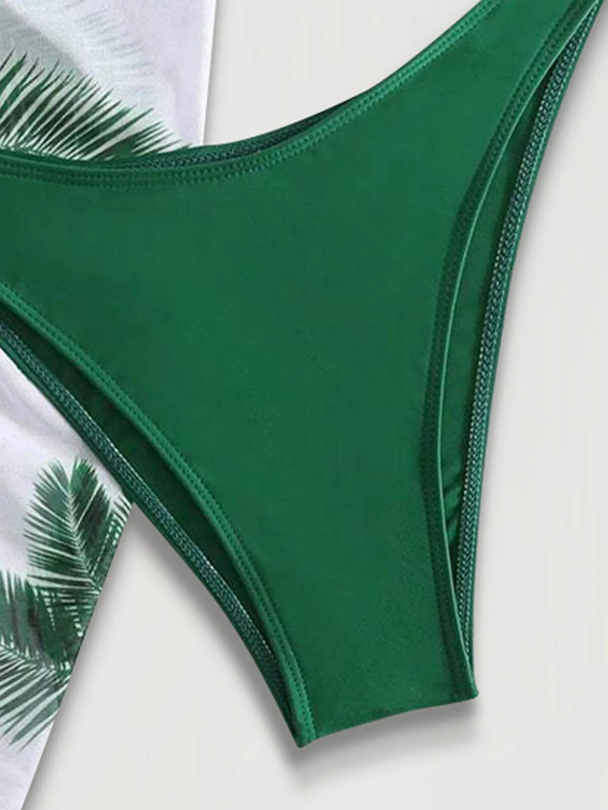 Leaff Print Backless Low Rise Bikini Sets, 5 of 5