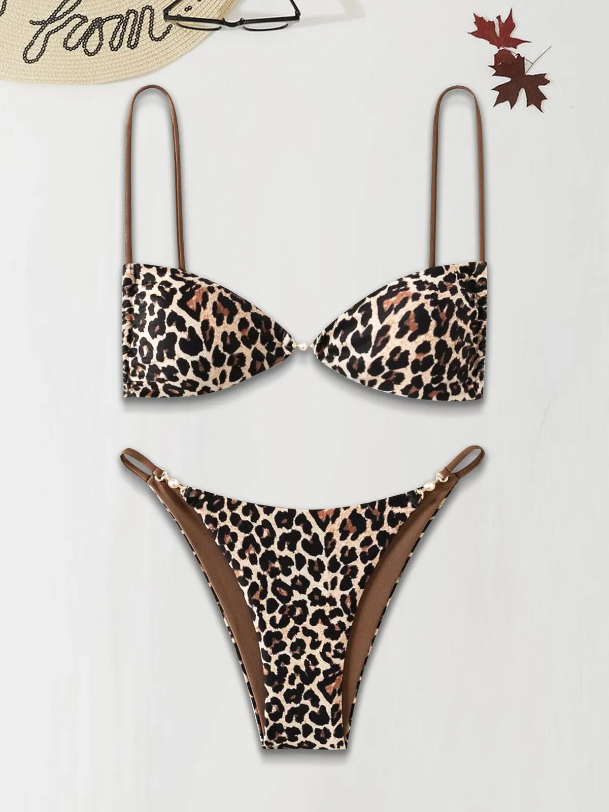 Leopard Backless Low Rise Bikini, 4 of 5