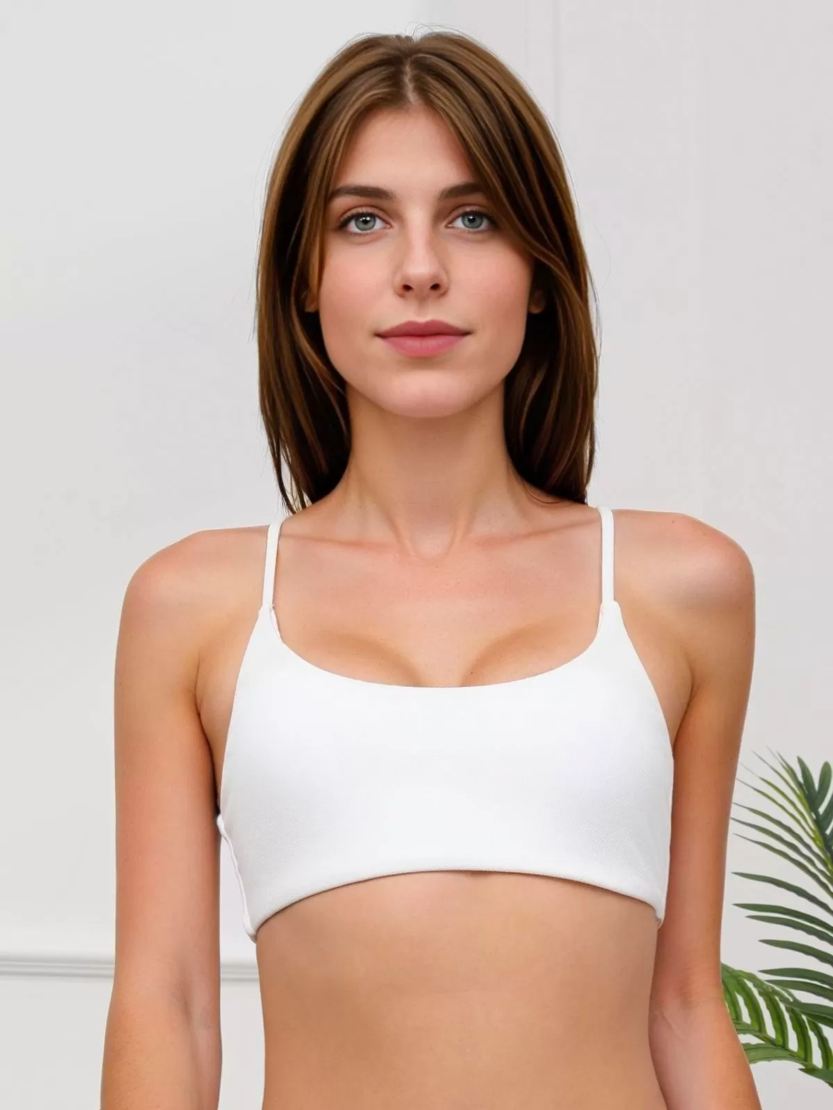 Solid High Rise Bikini Top, 3 of 4