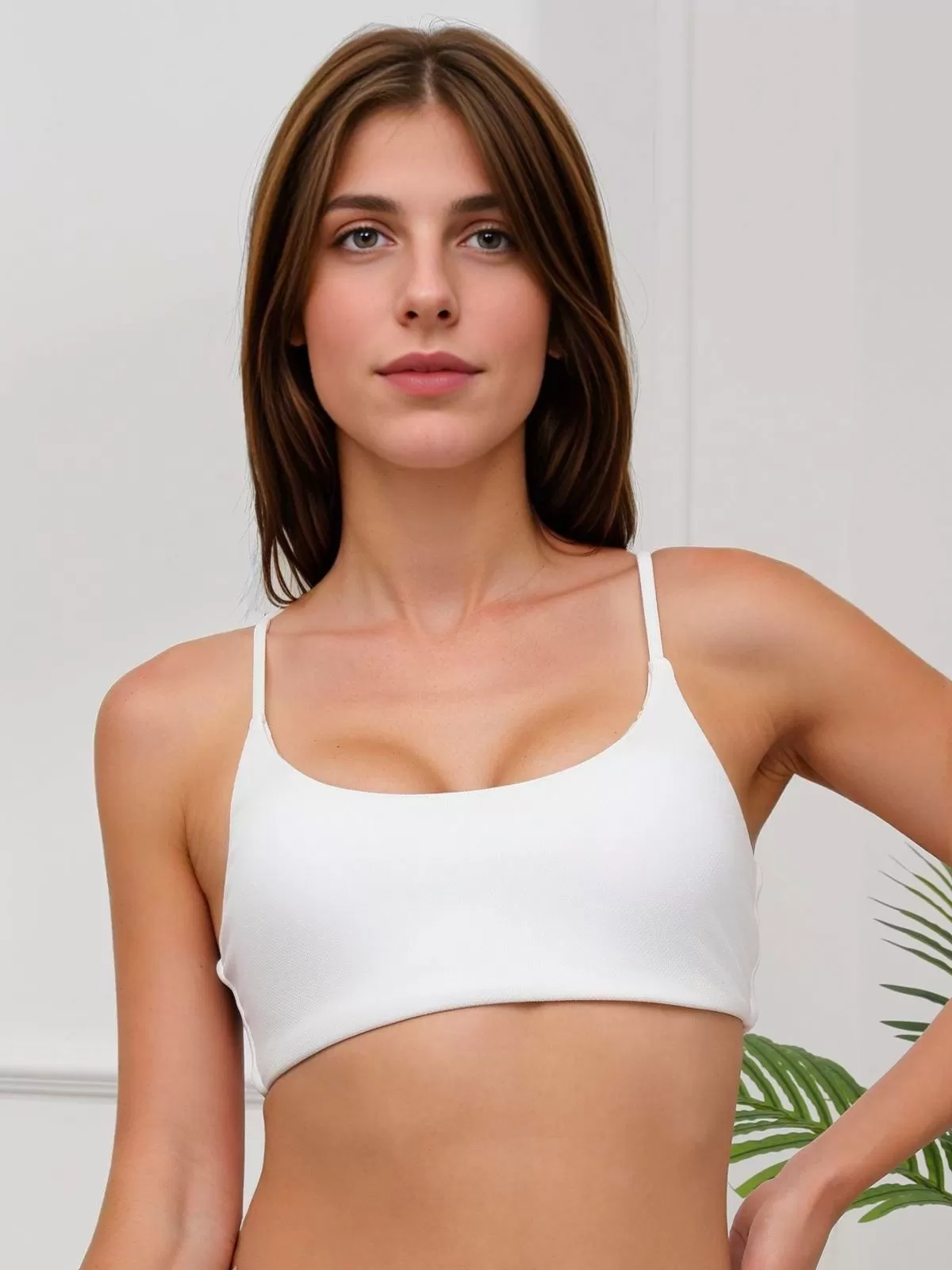 Solid High Rise Bikini Top, 4 of 4