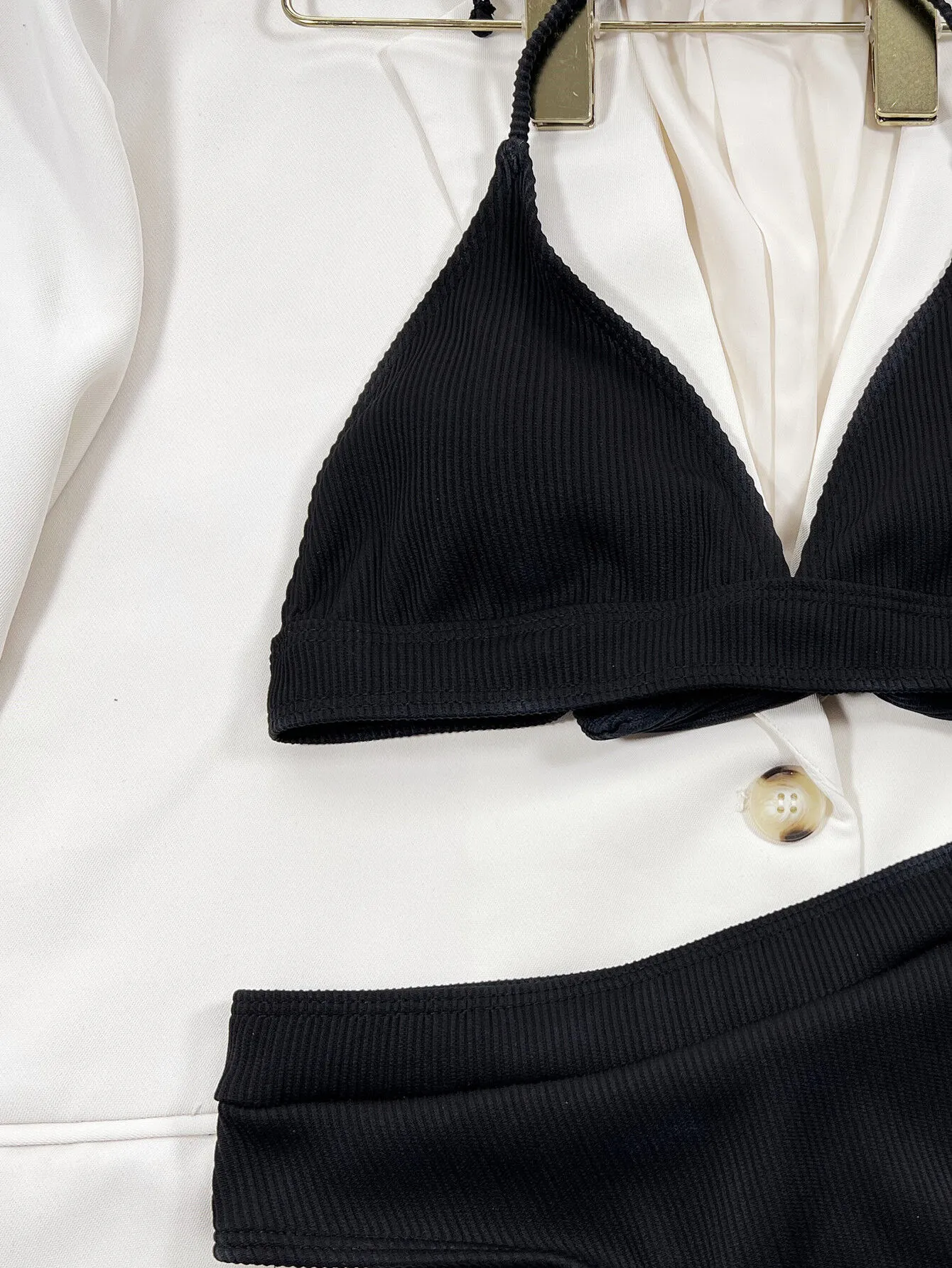 Solid Tie Bow Wireless Bra Bikini Sets, 6 of 6