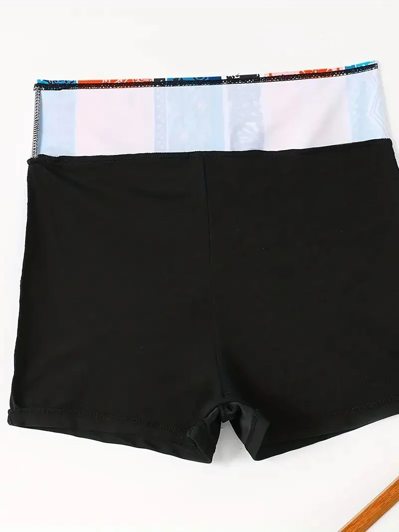 Bohemian Spaghetti Strap Wireless Bra Tankini, 5 of 5