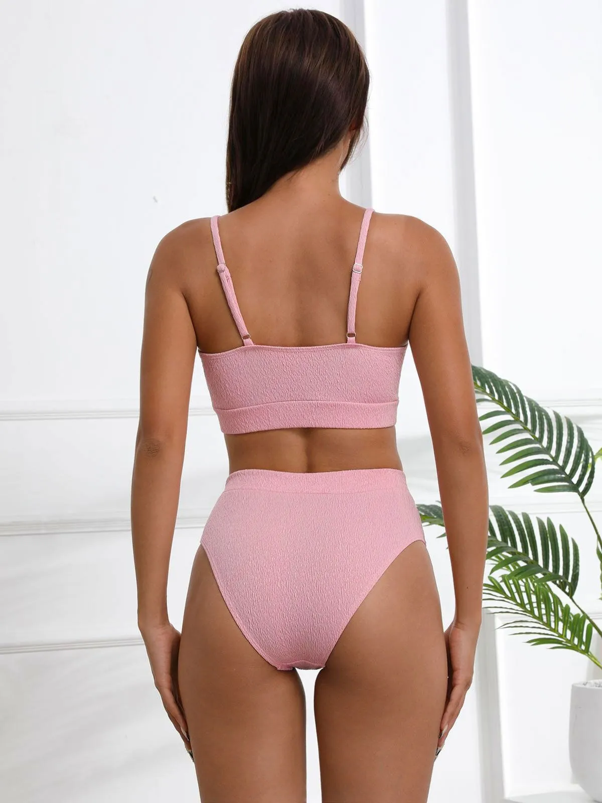 Women Summer High Rise Wireless Bra Tankini, 2 of 6