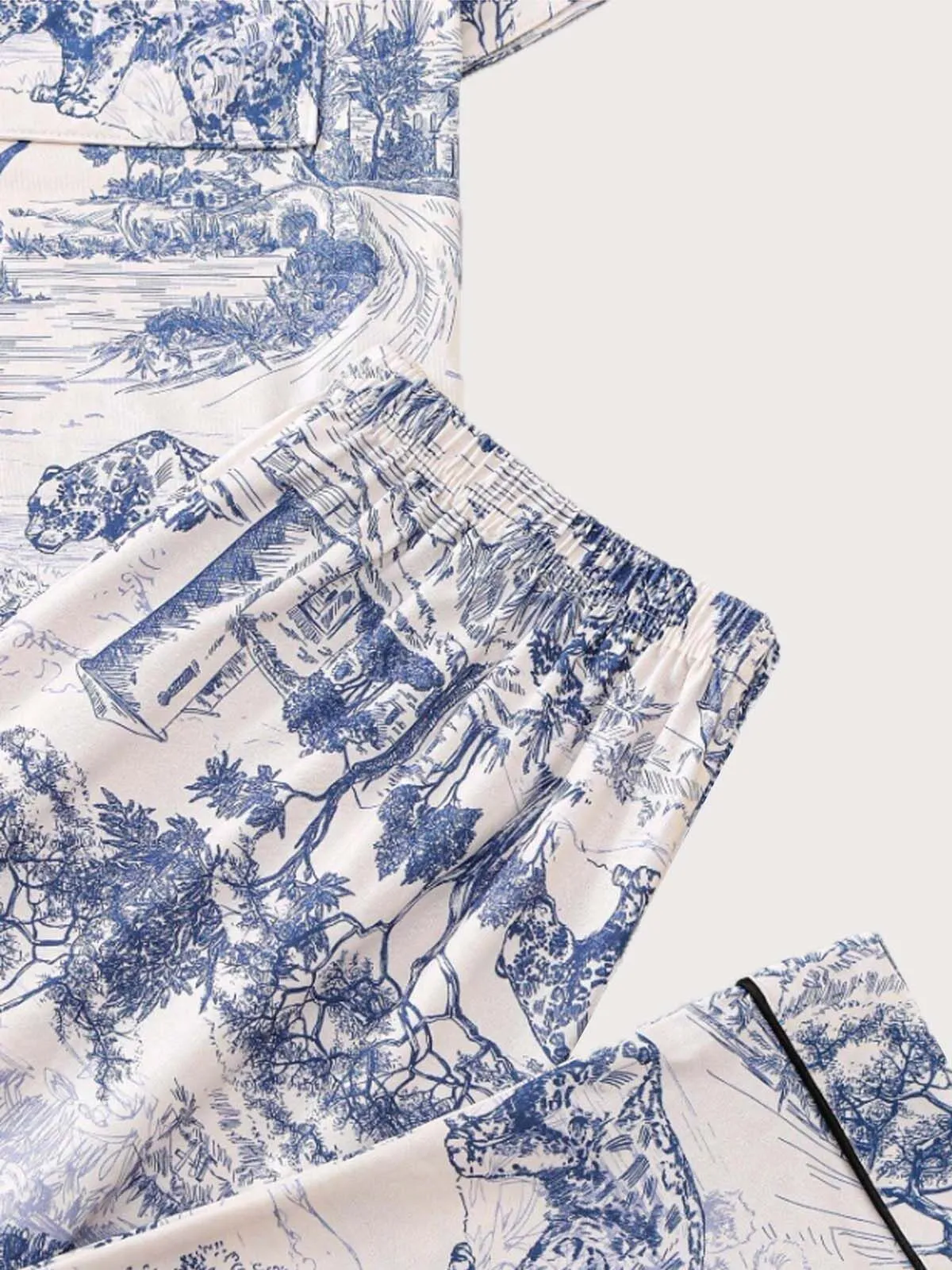 2pcs Leopard Pajama Shorts Set, 3 of 7