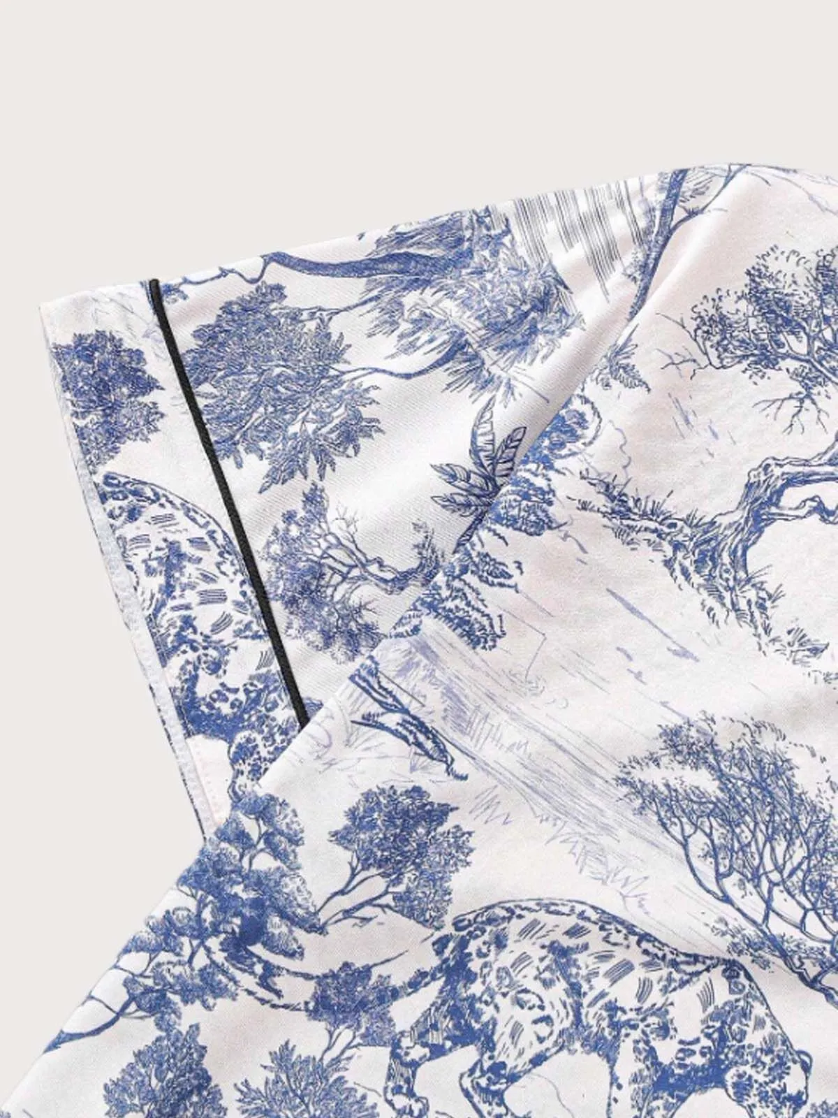 2pcs Leopard Pajama Shorts Set, 5 of 7