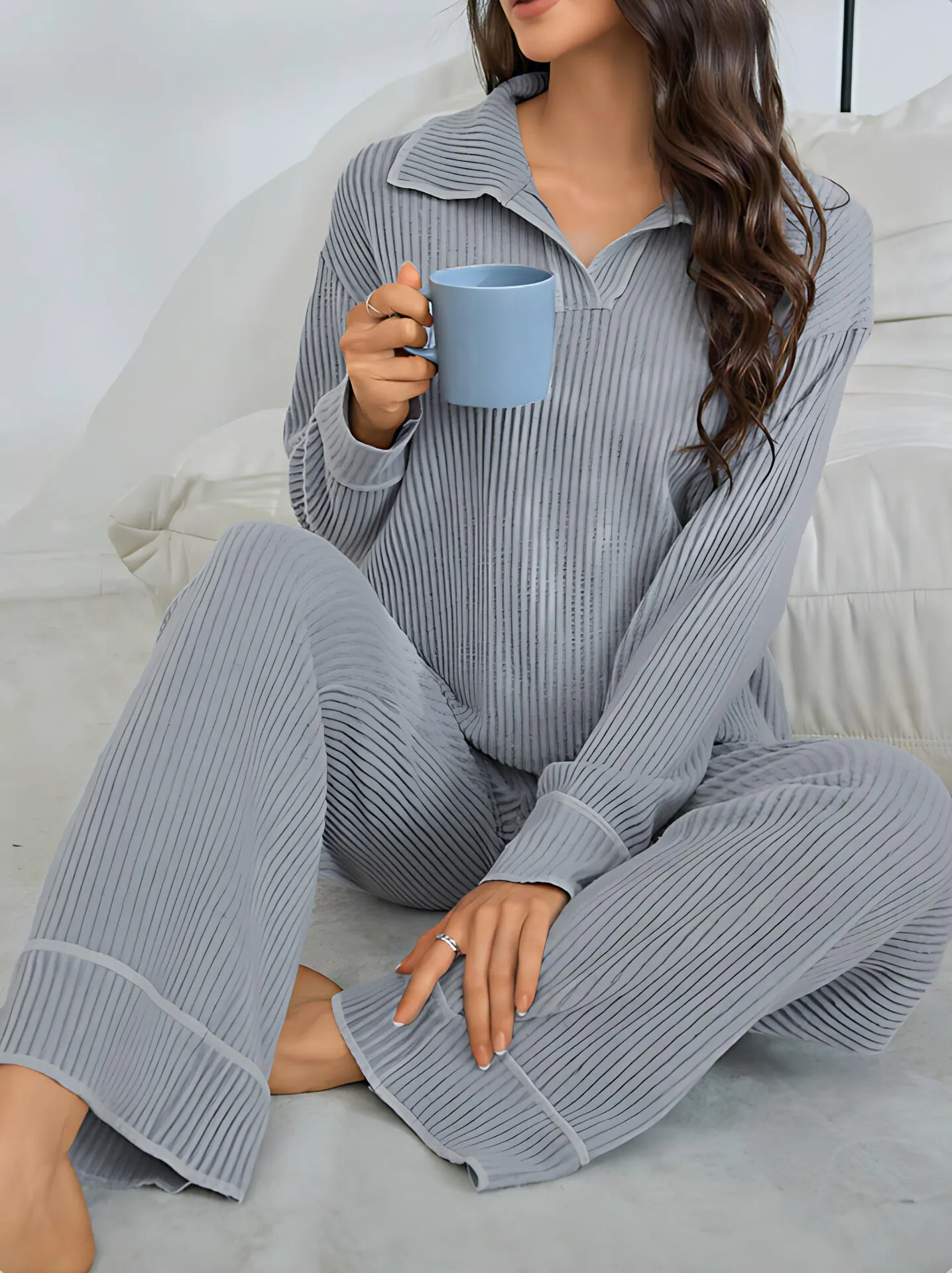 2pcs Striped Pajama Pants Set, 2 of 5