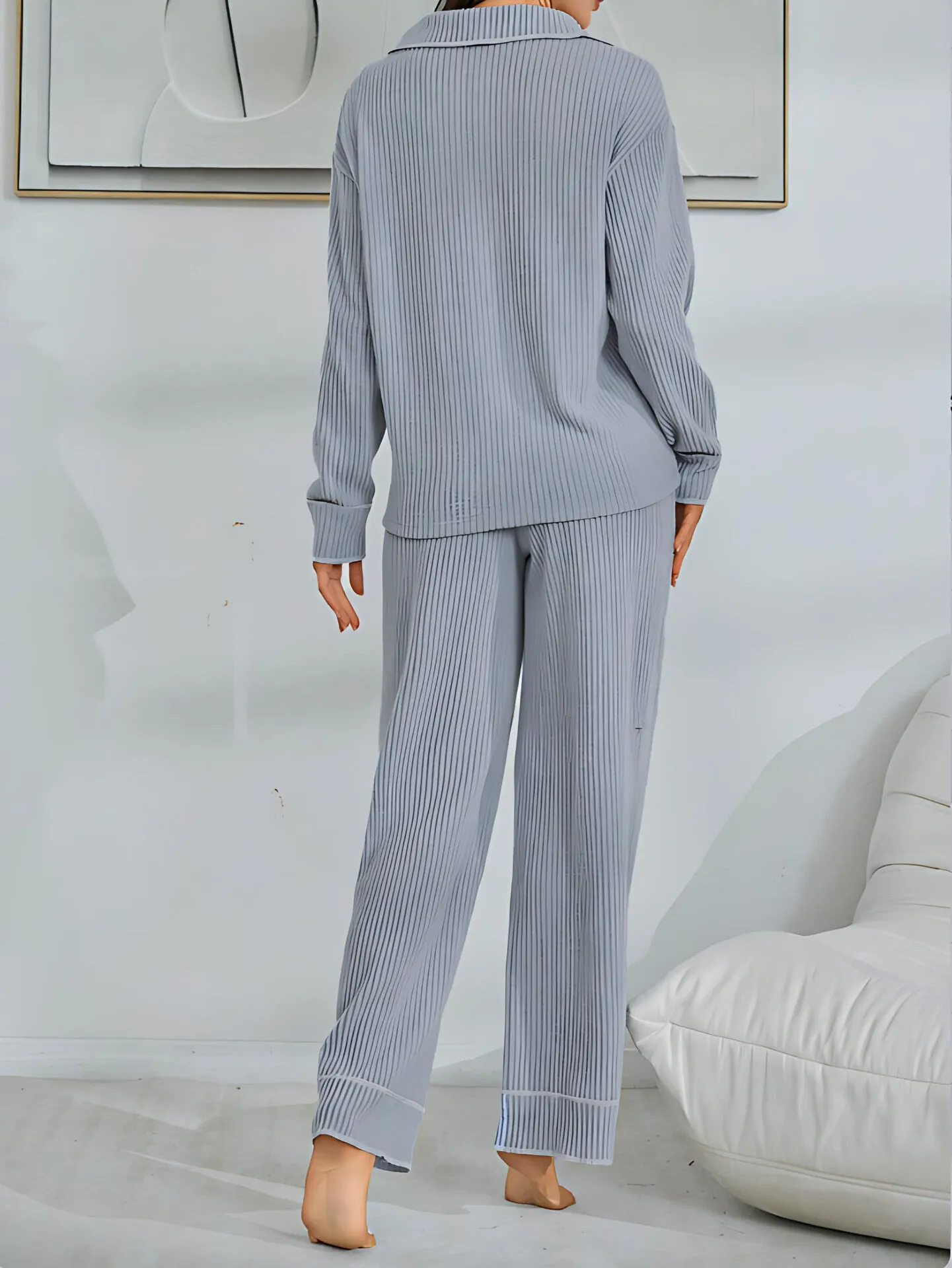 2pcs Striped Pajama Pants Set, 3 of 5