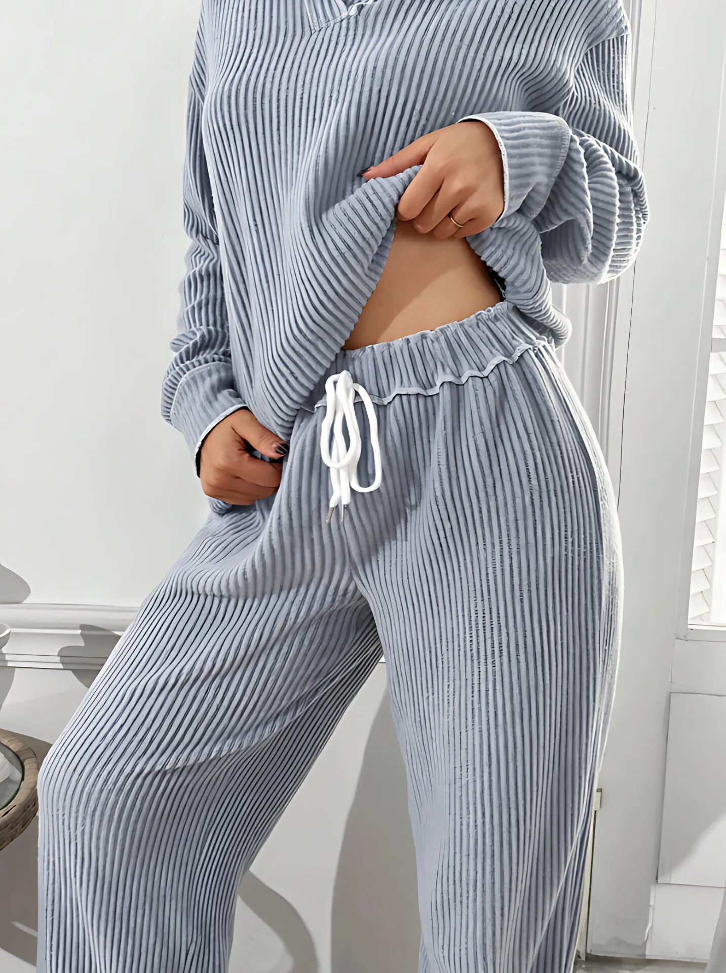 2pcs Striped Pajama Pants Set, 5 of 5