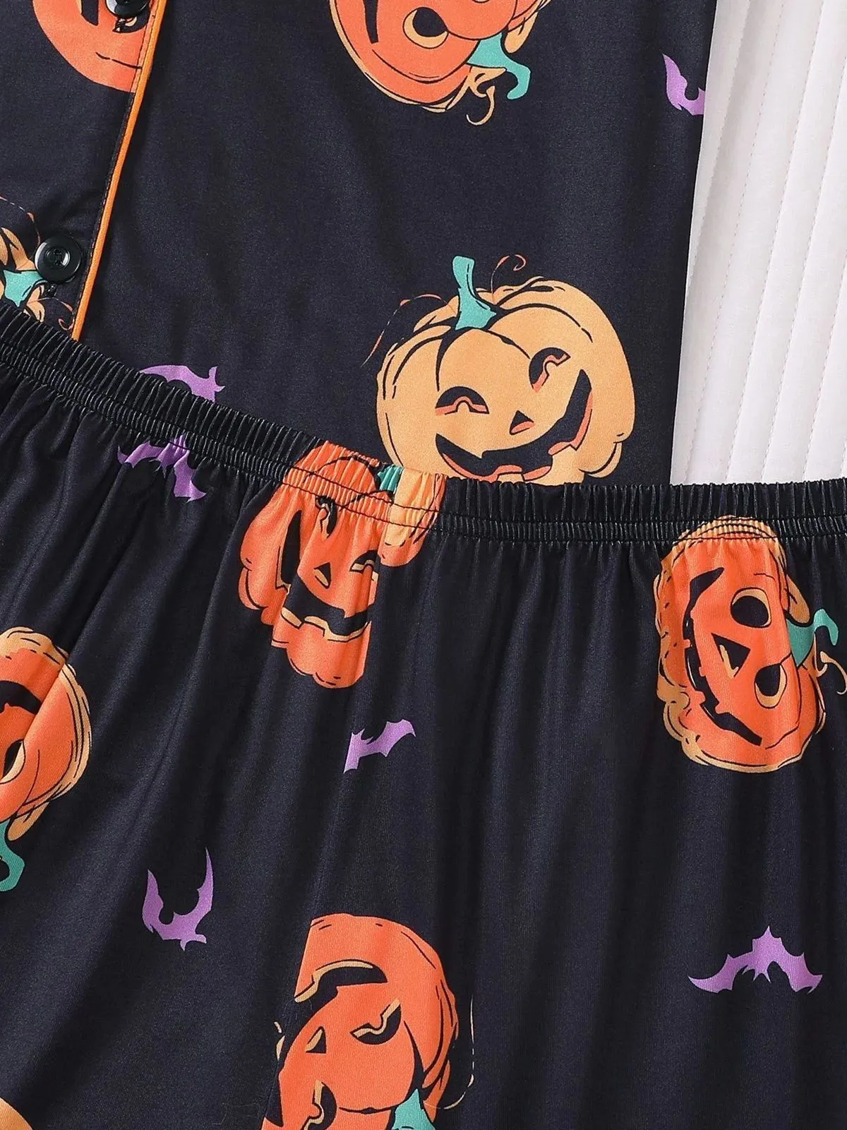 Halloween Women's Sleepwear Set, Soft Button Front Shirt & Elastic Shorts, 3 of 6