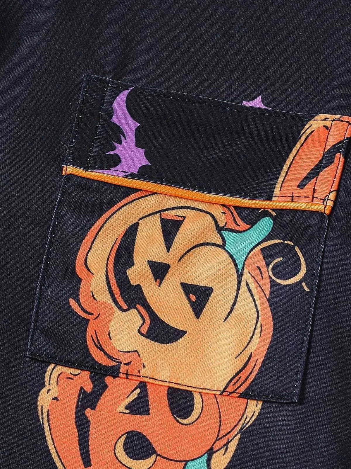 Halloween Women's Sleepwear Set, Soft Button Front Shirt & Elastic Shorts, 6 of 6