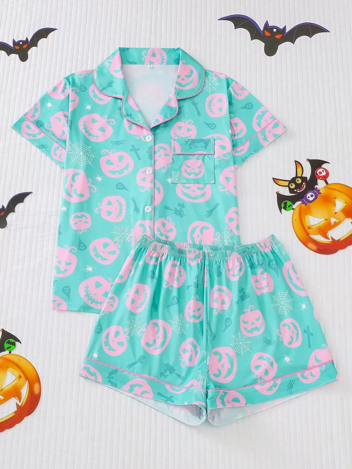 2pcs Halloween Pajama Shorts Set, 1 of 8