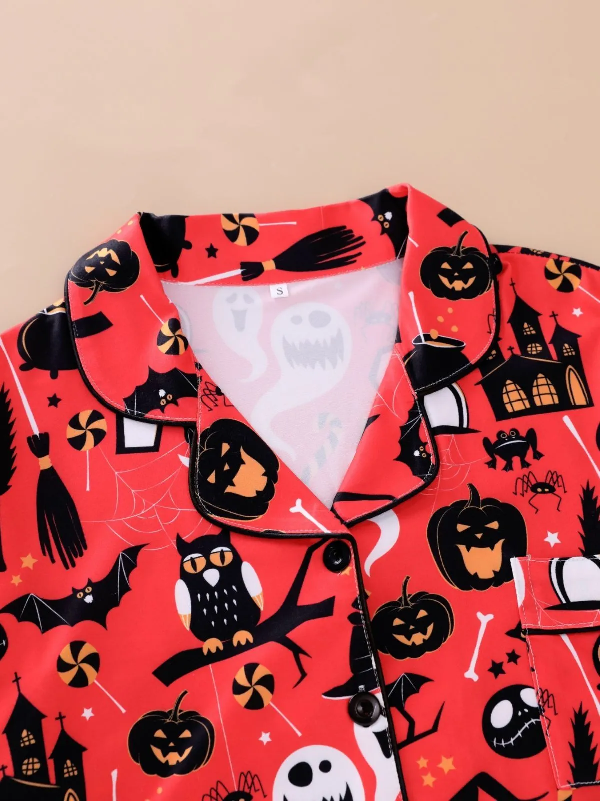 2pcs Halloween Owl Bat Print Pajama Pants Set, 3 of 8