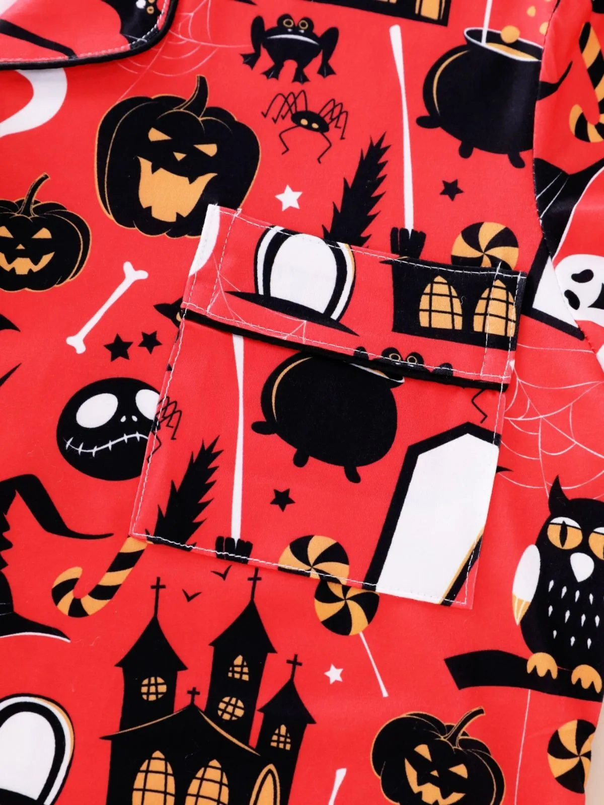 2pcs Halloween Owl Bat Print Pajama Pants Set, 5 of 8