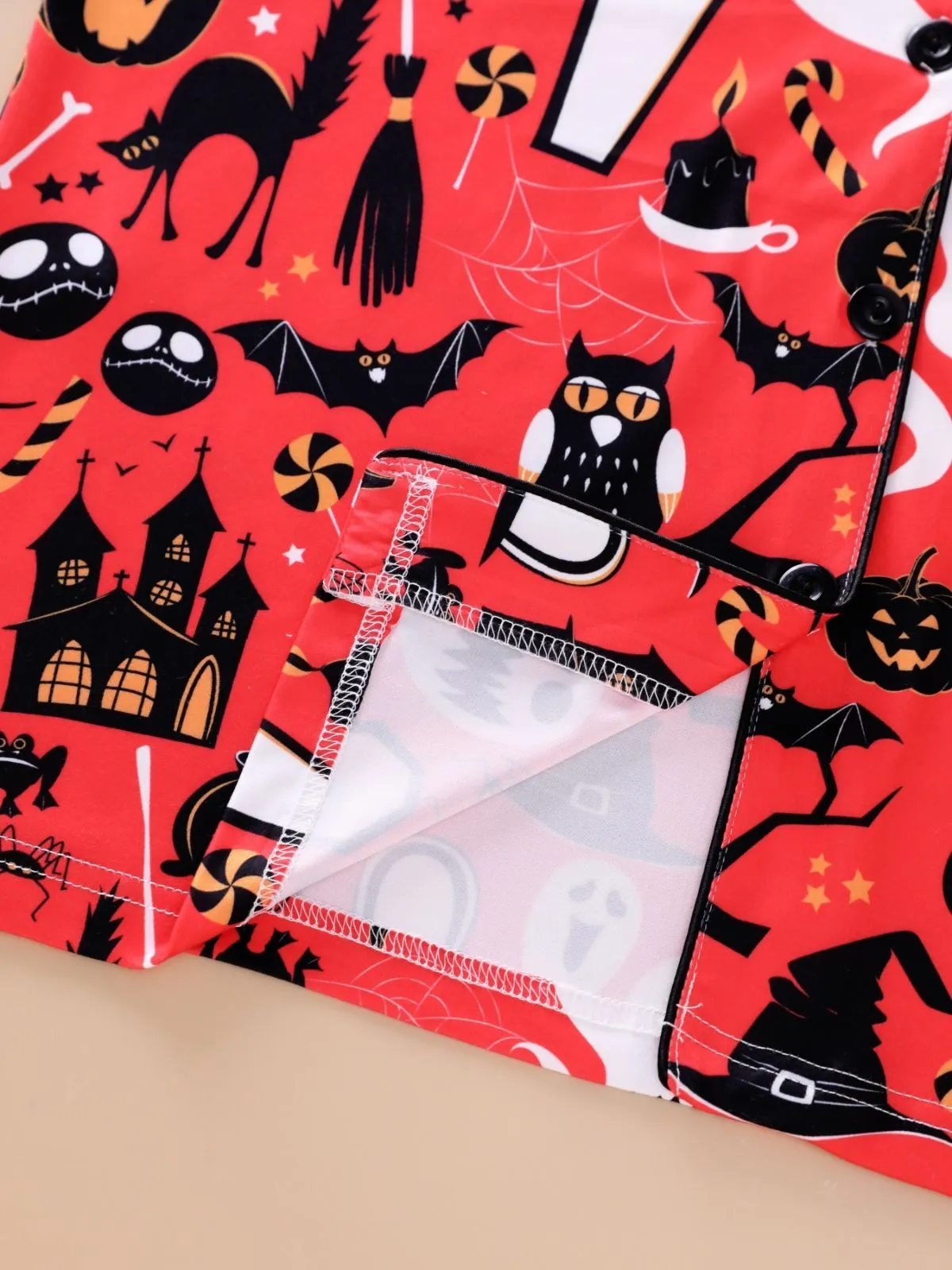 2pcs Halloween Owl Bat Print Pajama Pants Set, 6 of 8