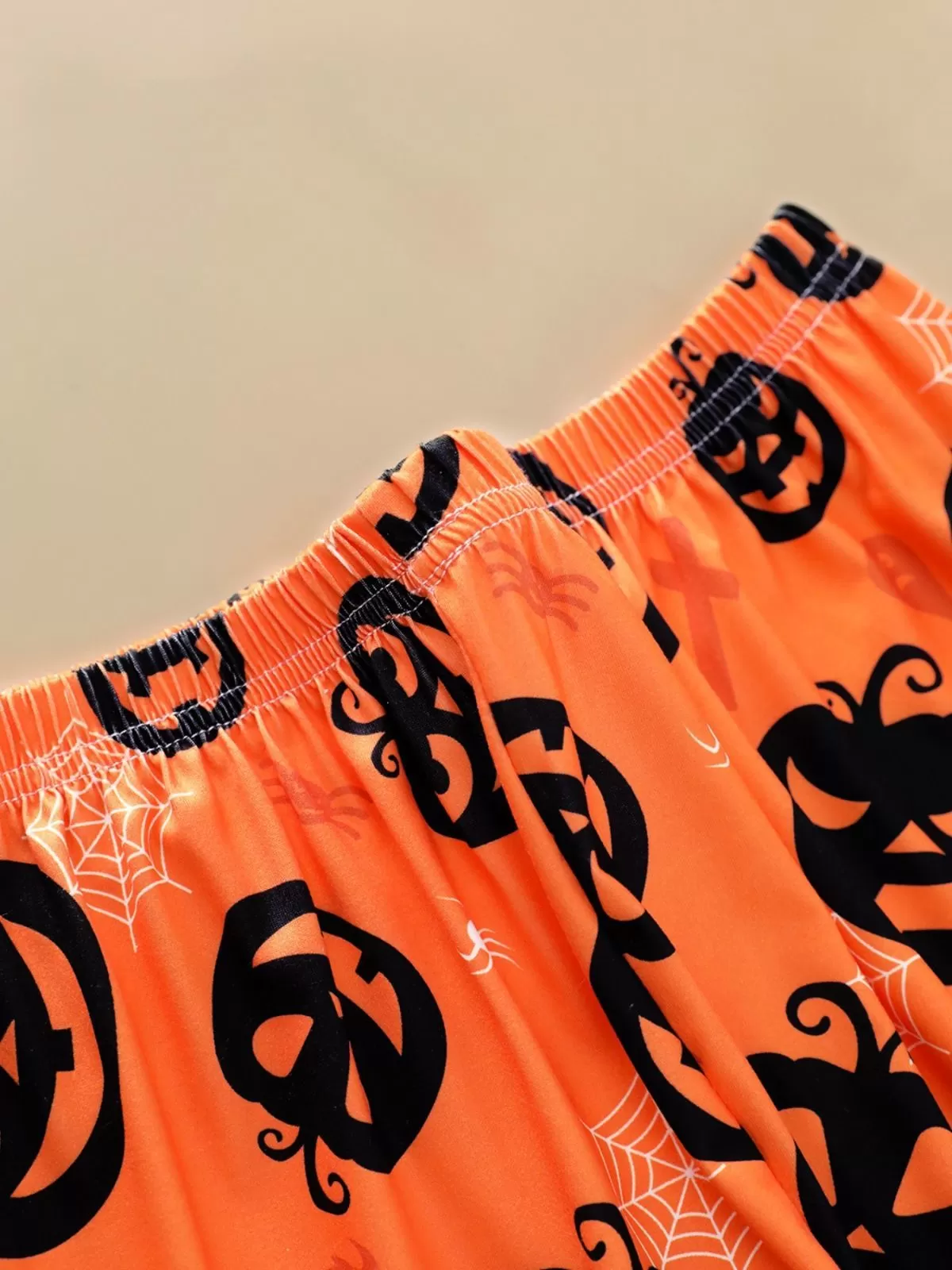 2pcs Halloween Funny Pumpkin Print Pajama Pants Set, 9 of 9