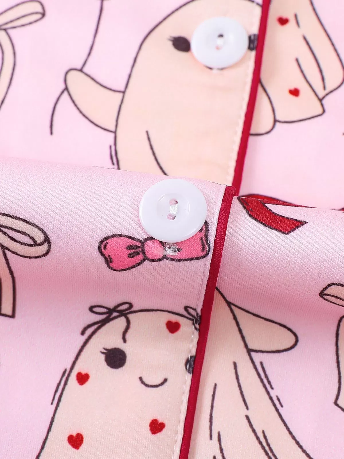 2pcs Halloween Pink Bow Pajama Pants Set, 6 of 10