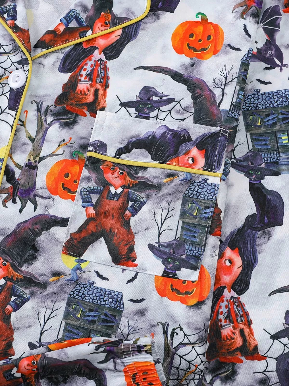 2pcs Halloween Pumpkin Ghost Pajama Pants Set, 5 of 8