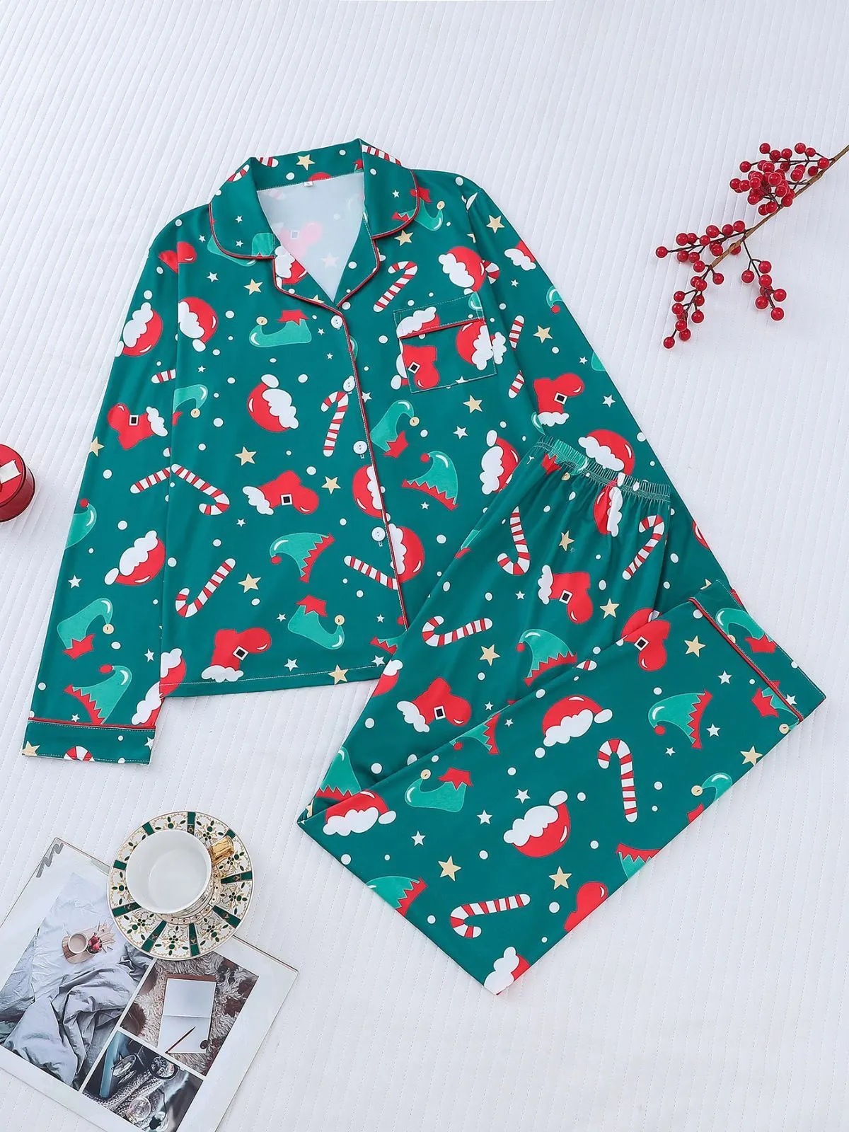 2pcs Christmas Pajama Pants Set, 1 of 8