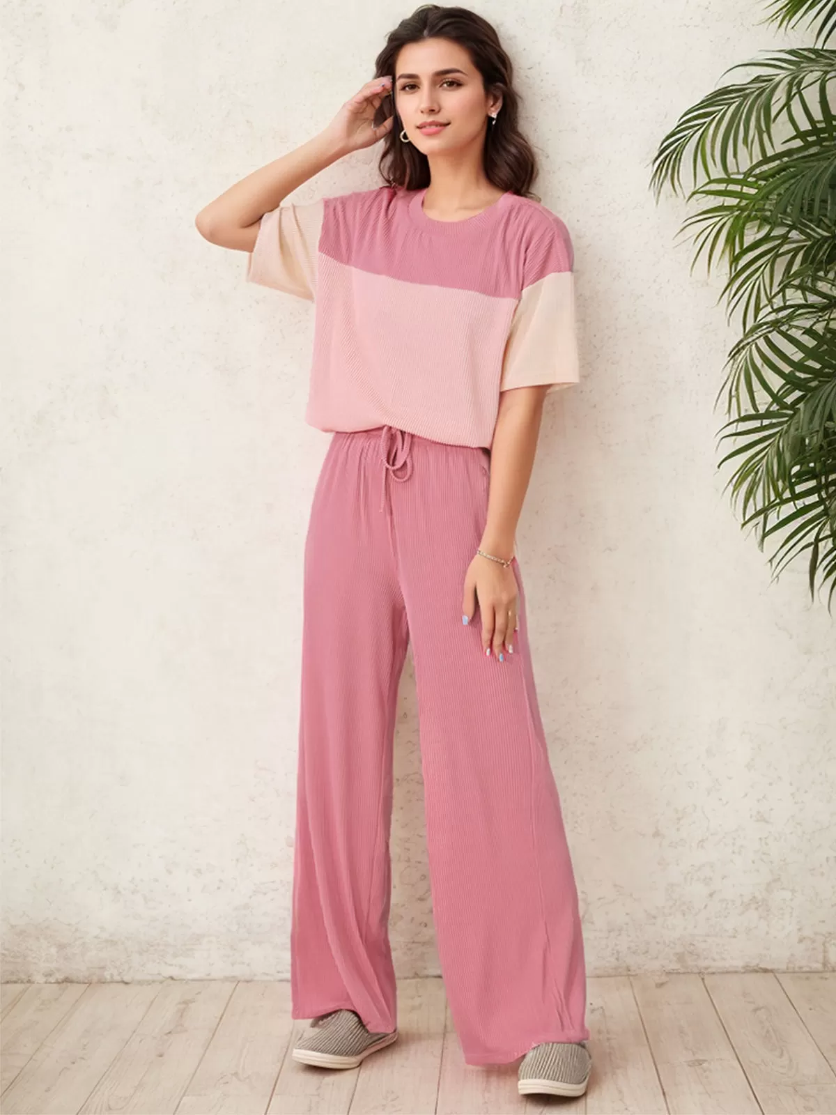 Patchwork T-shirt & Solid Pants, 3 of 6