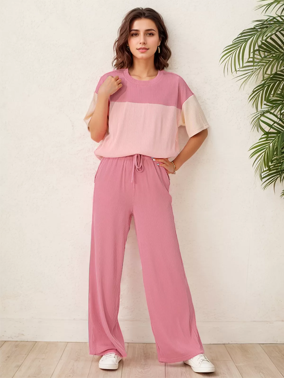 Patchwork T-shirt & Solid Pants, 4 of 6