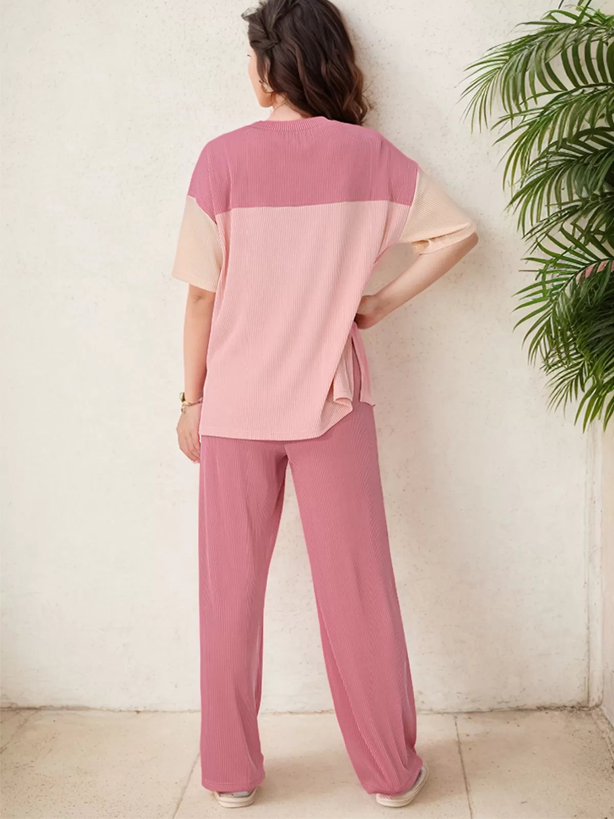 Patchwork T-shirt & Solid Pants, 5 of 6