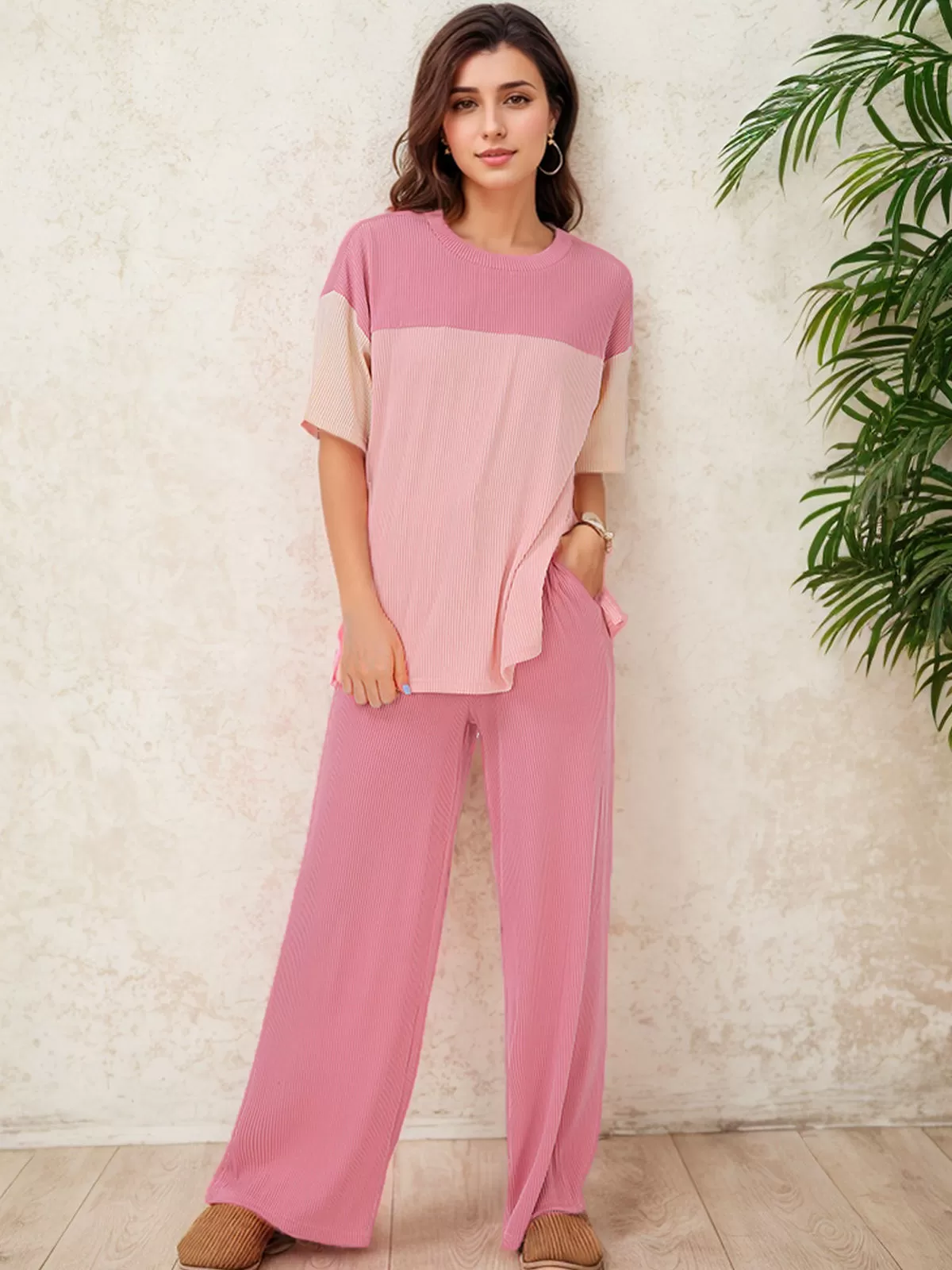 Patchwork T-shirt & Solid Pants, 6 of 6