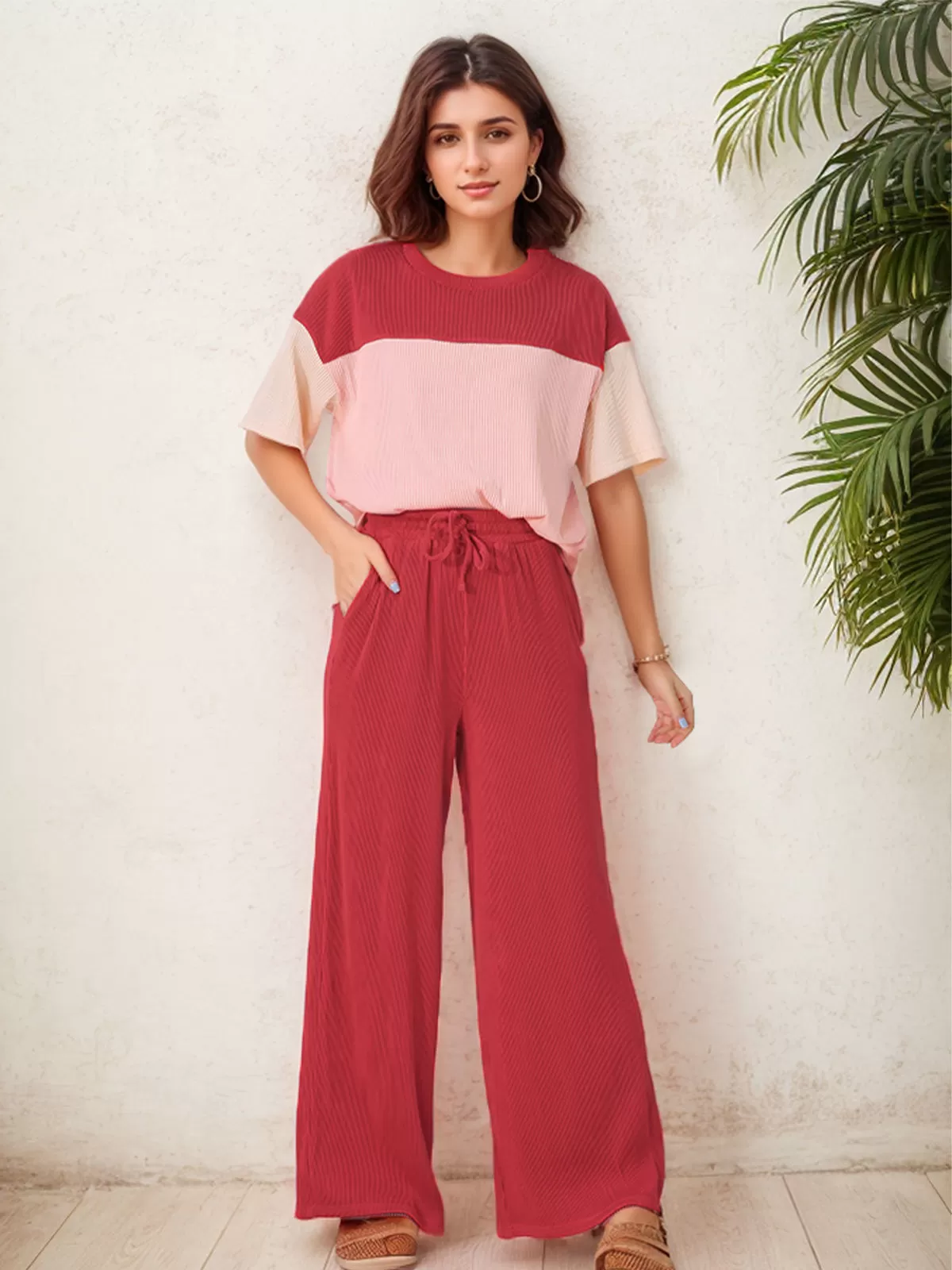 Patchwork T-shirt & Solid Pants, 3 of 6