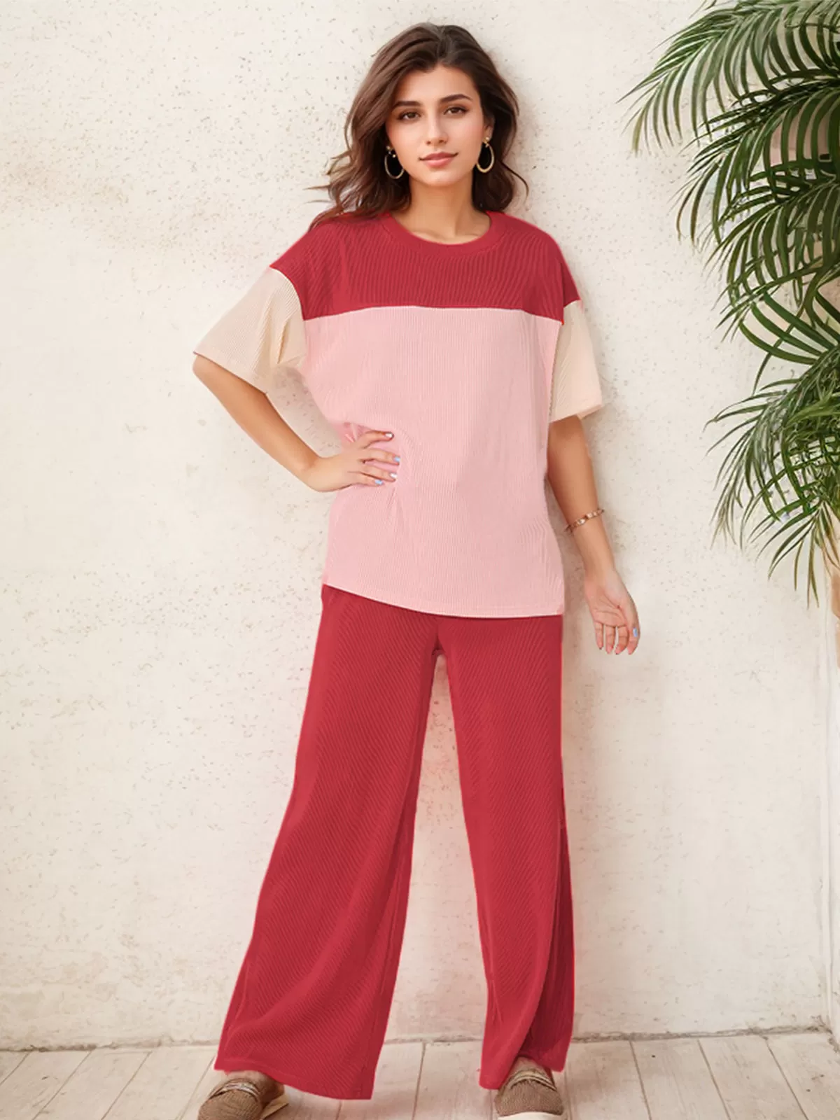 Patchwork T-shirt & Solid Pants, 5 of 6