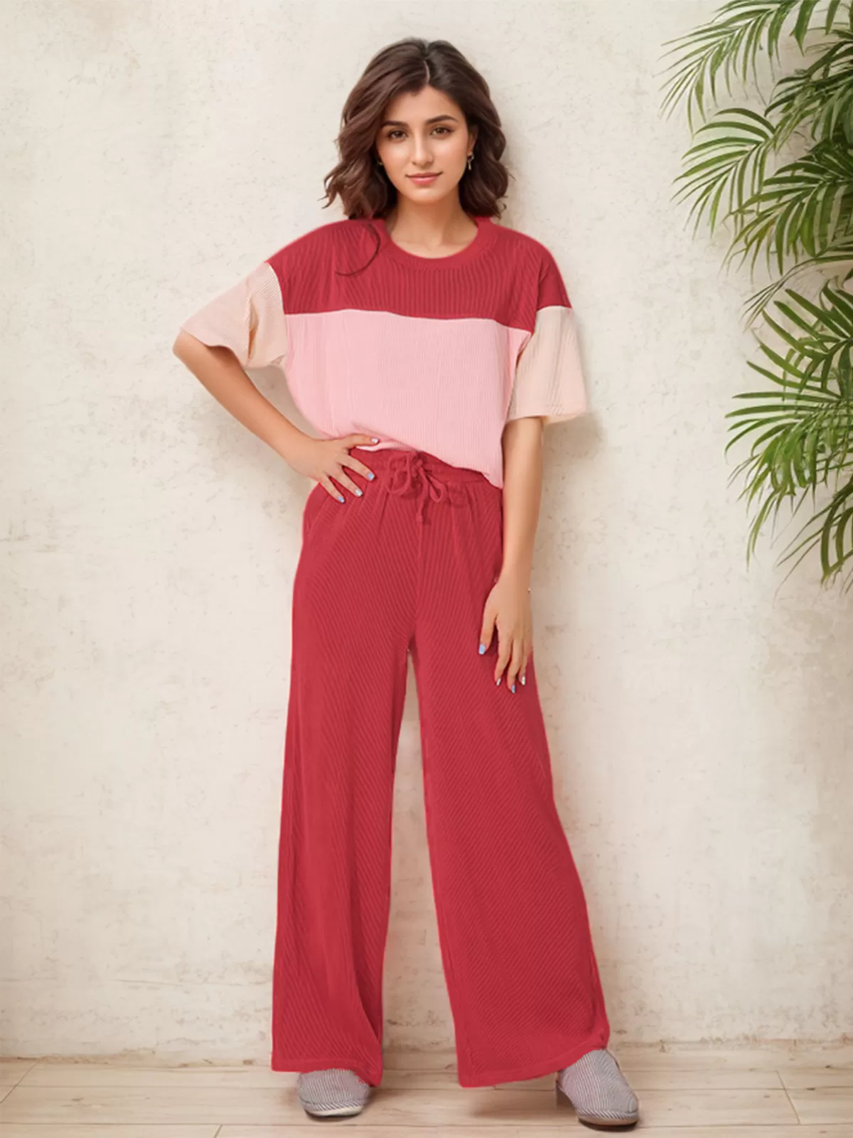 Patchwork T-shirt & Solid Pants, 6 of 6