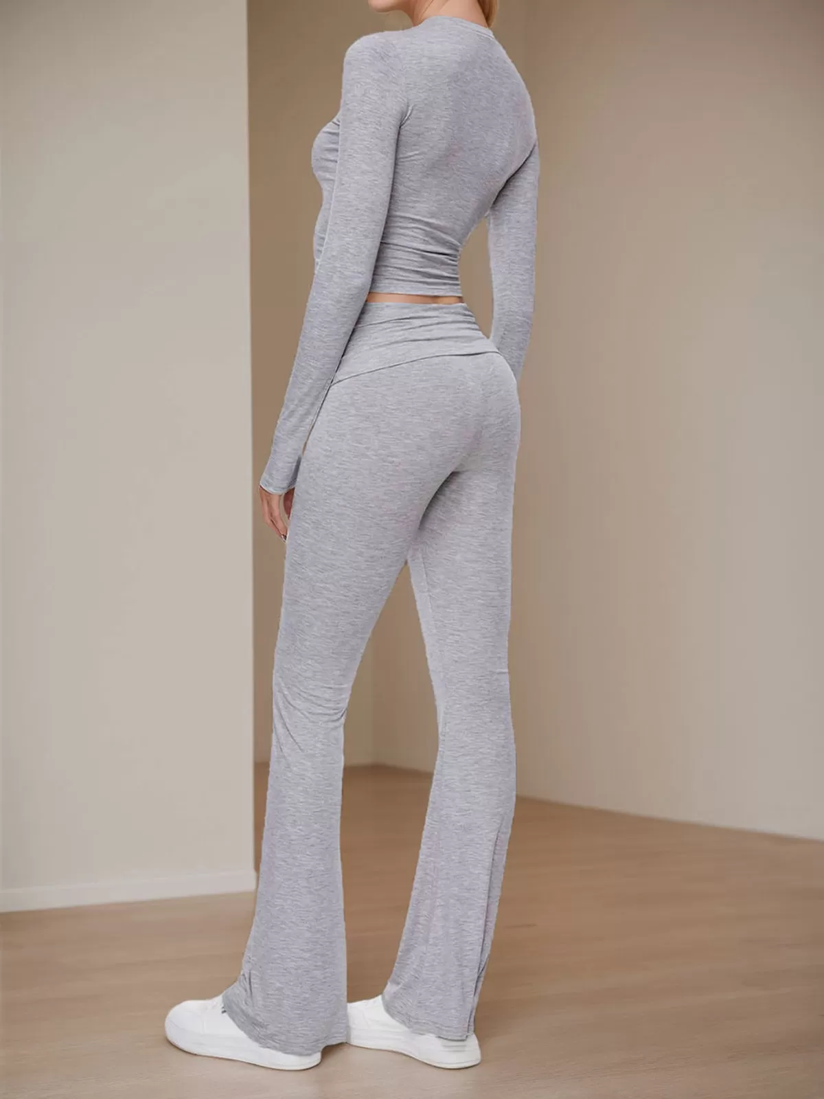 Solid Long Sleeve Knit Top & Solid Knit Pants, 5 of 7