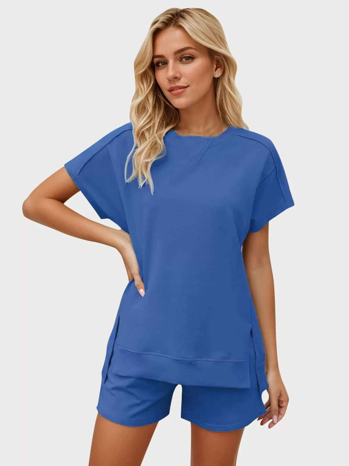 Solid Short Sleeve T-shirt & Solid Shorts, 1 of 5