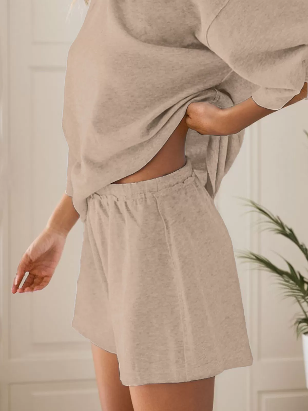 Solid 3/4 Sleeve T-shirt & Solid Shorts, 4 of 6