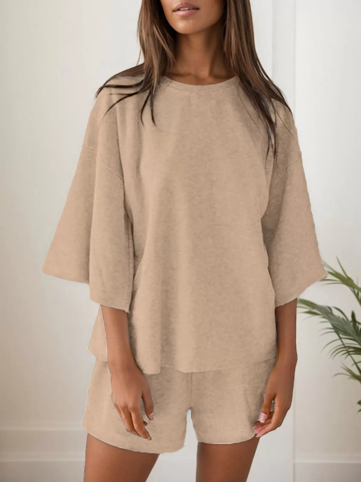 Solid 3/4 Sleeve T-shirt & Solid Shorts, 6 of 6